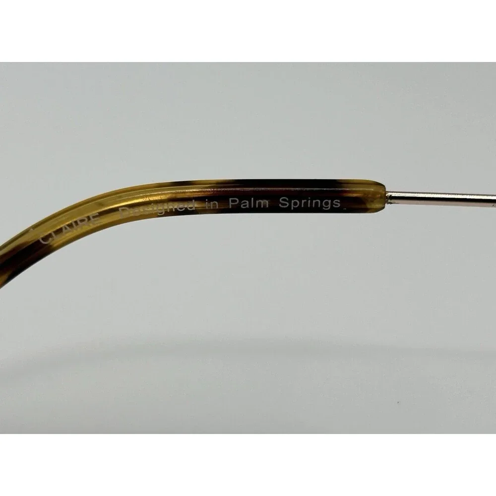 Claire CLA 20-07 Eyeglasses Frames Gold Metal Square 54-18-140 Tortoise